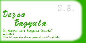 dezso bagyula business card